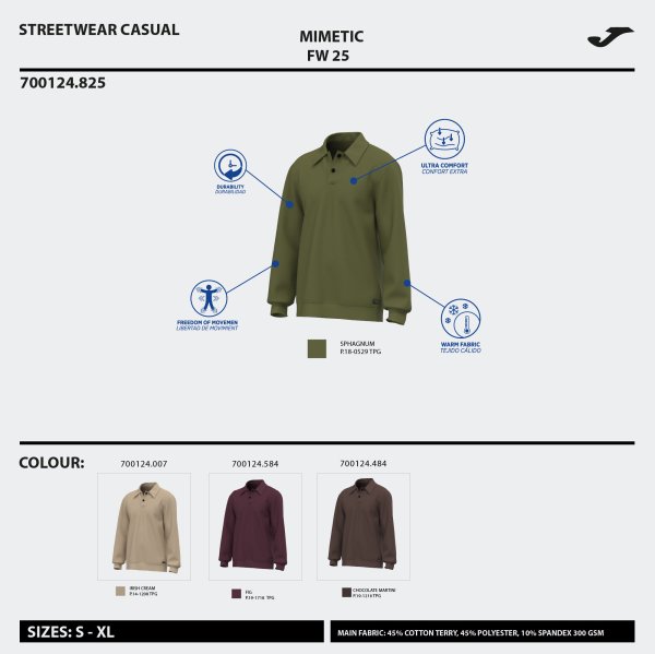 JOMA MIMETIC HOSSZÚ UJJÚ GALLÉROS PÓLÓ BARNA