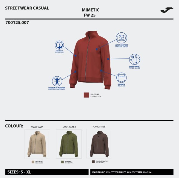 JOMA MIMETIC TELJES CIPZÁRAS PULÓVER BÉZS