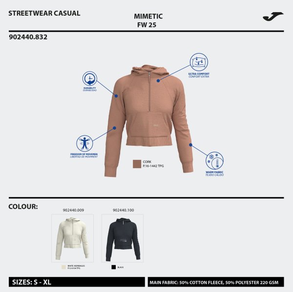 JOMA MIMETIC KAPUCNIS PULÓVER FEKETE